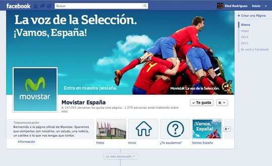 página corporativa Facebook Movistar