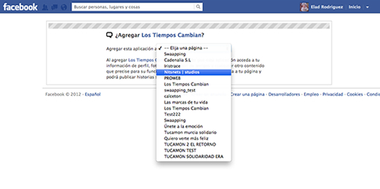 añadir app página corporativa facebook