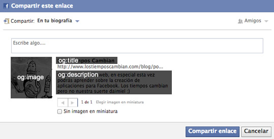 compartir URLs en Facebook