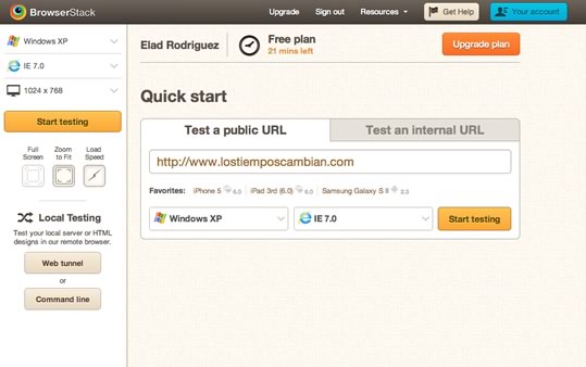 Browserstack.com la mejor solución para test en navegadores, dispositivos y resoluciones de pantalla