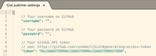 Configuración Gist en Sublime