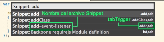 Insertando Snippet desde la paleta de Sublime