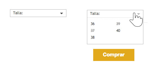 ecommerce selección de tallas usabilidad